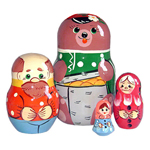 Матрешка Сказка Маша и медведь (4 в 1) (RNToys) 