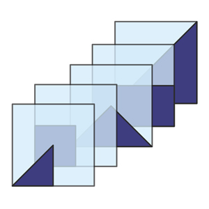 Прозрачный квадрат (синий) (Воскобович)  